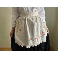 Vintage Apron, Half Cotton Apron With Embroidery, Kitchen | Etsy (US)