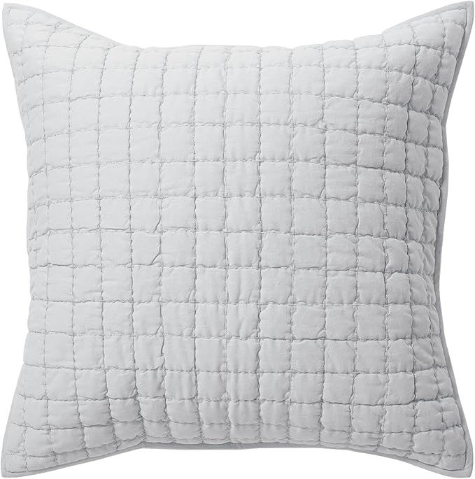 Nate Home by Nate Berkus All-Season Decorative Cotton Quilted Euro Pillow Sham, Comfortable Textu... | Amazon (US)