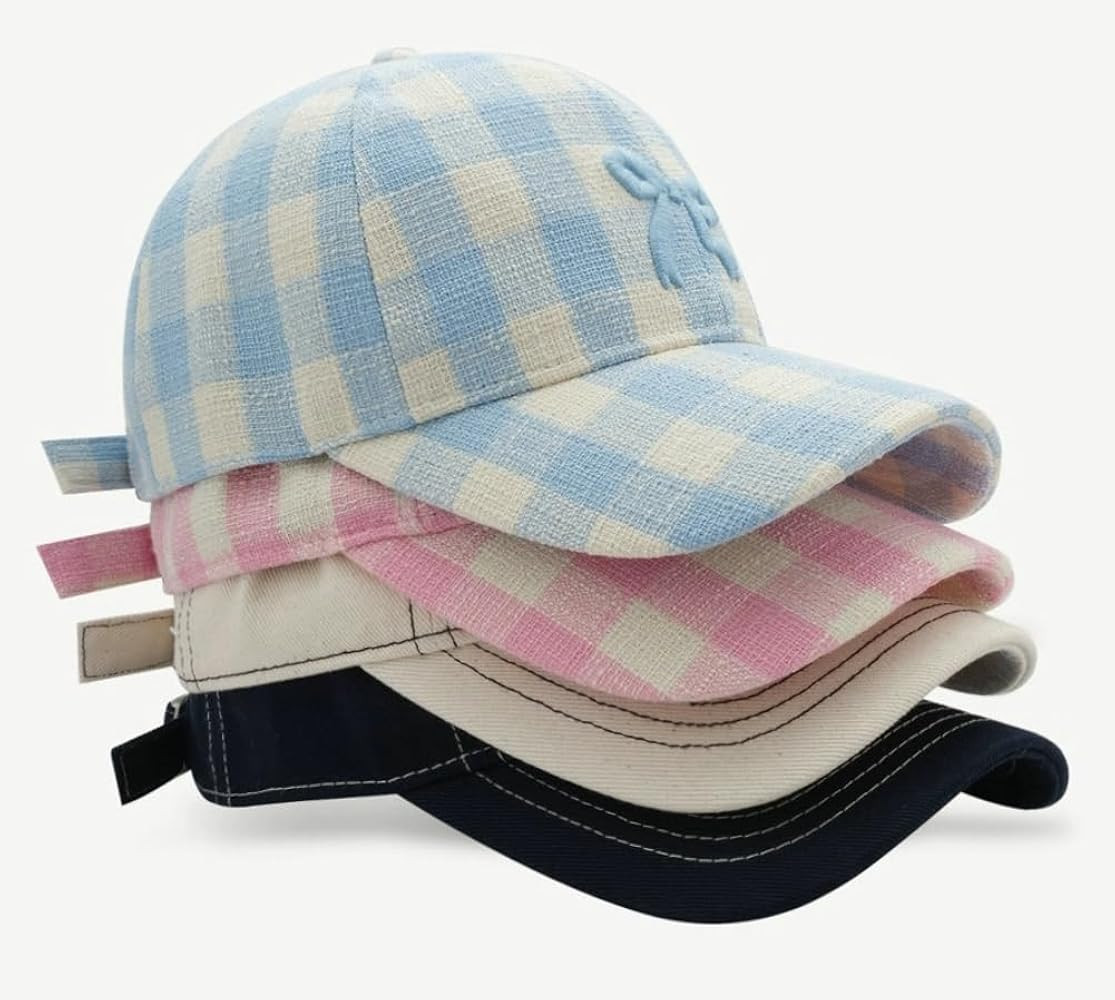 Bow-Tie Baseball Cap for Women Fashion Y2k Sun Visors Bright Color Trucker Hat Wide Brim Visor Ca... | Amazon (US)