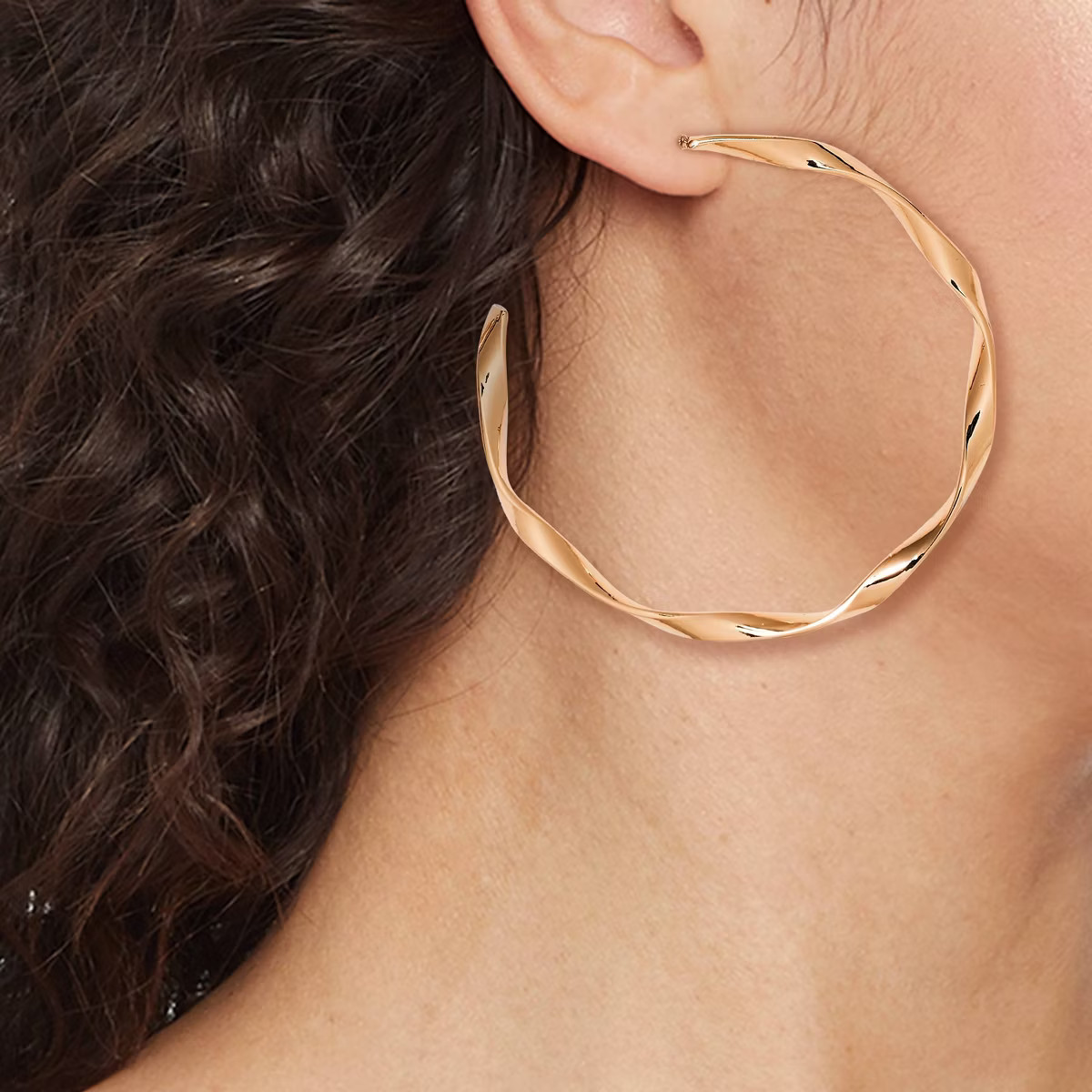 Twisted Large Hoop Earrings - A New Day™ Gold | Target
