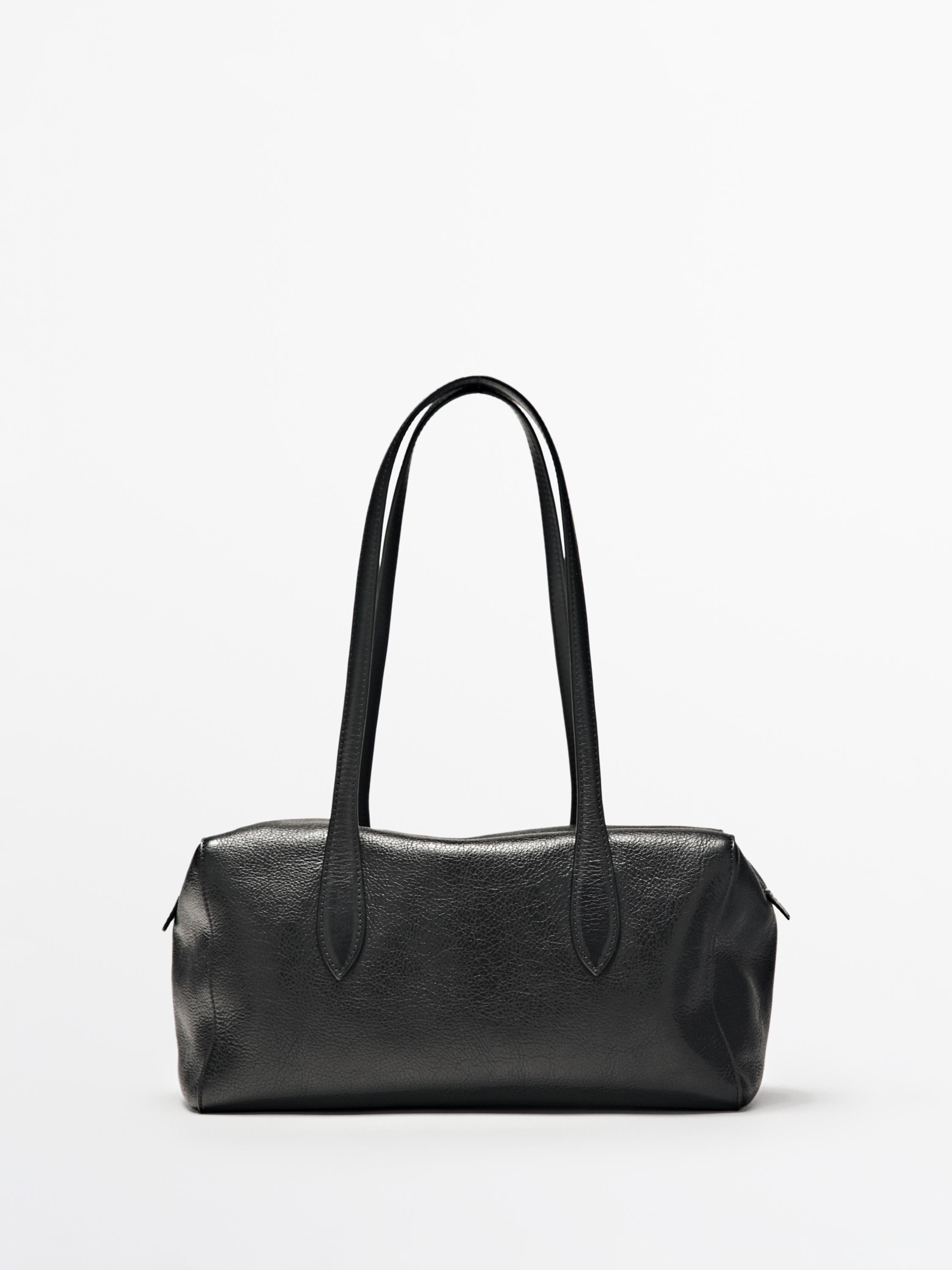 Nappa leather west satchel bag | Massimo Dutti UK