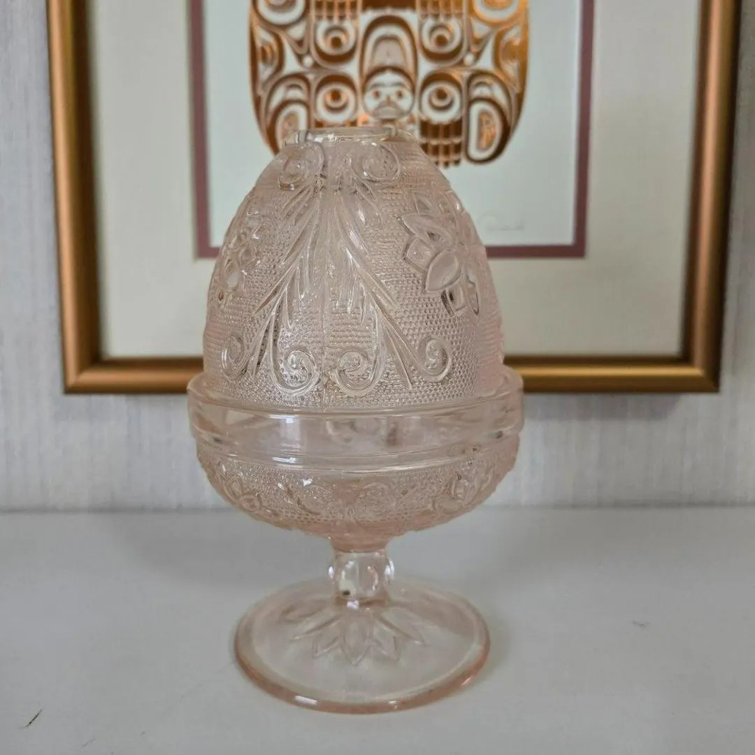 Vintage Indiana Glass Chantilly Flower Peach Pink Fairy Tea Light Candle Holder - Etsy | Etsy (US)