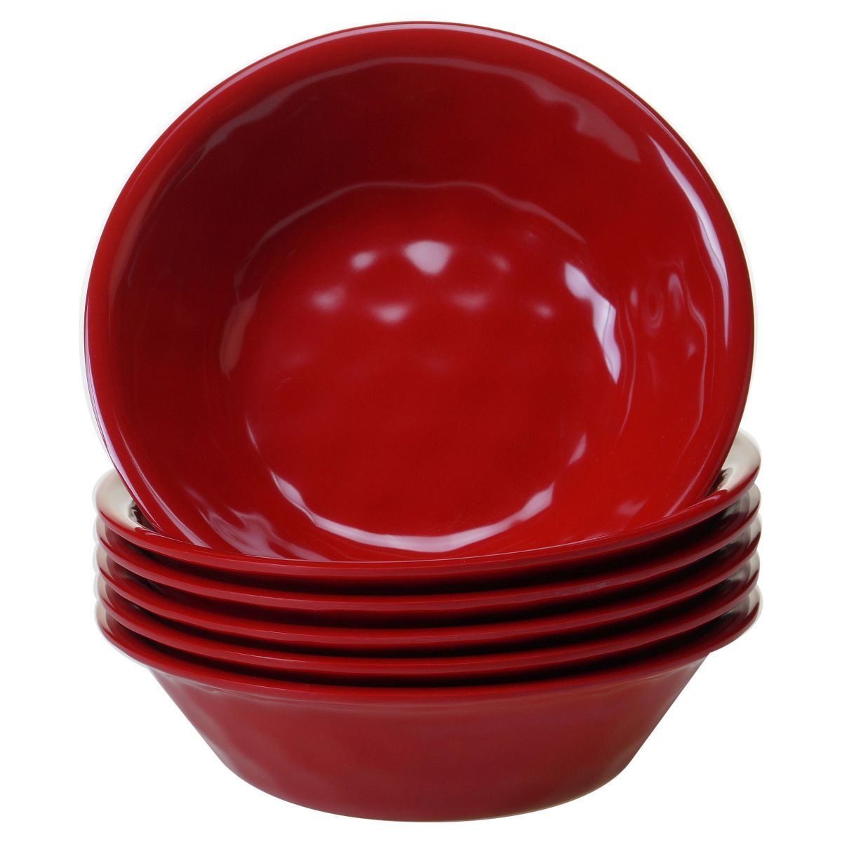 Certified International Solid Color Melamine Bowls 22oz Red - Set of 6 | Target