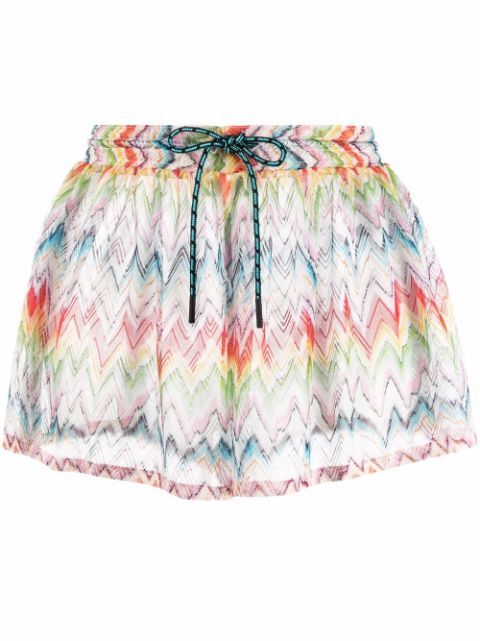 Missoni Zigzag-pattern side-slit Knitted Shorts - Farfetch | Farfetch Global