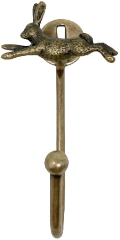 Vintage Antique Brass Iron Wall Hooks Tie Backs Bronze Handmade Metal Animal Hook (5. Running Rab... | Amazon (US)