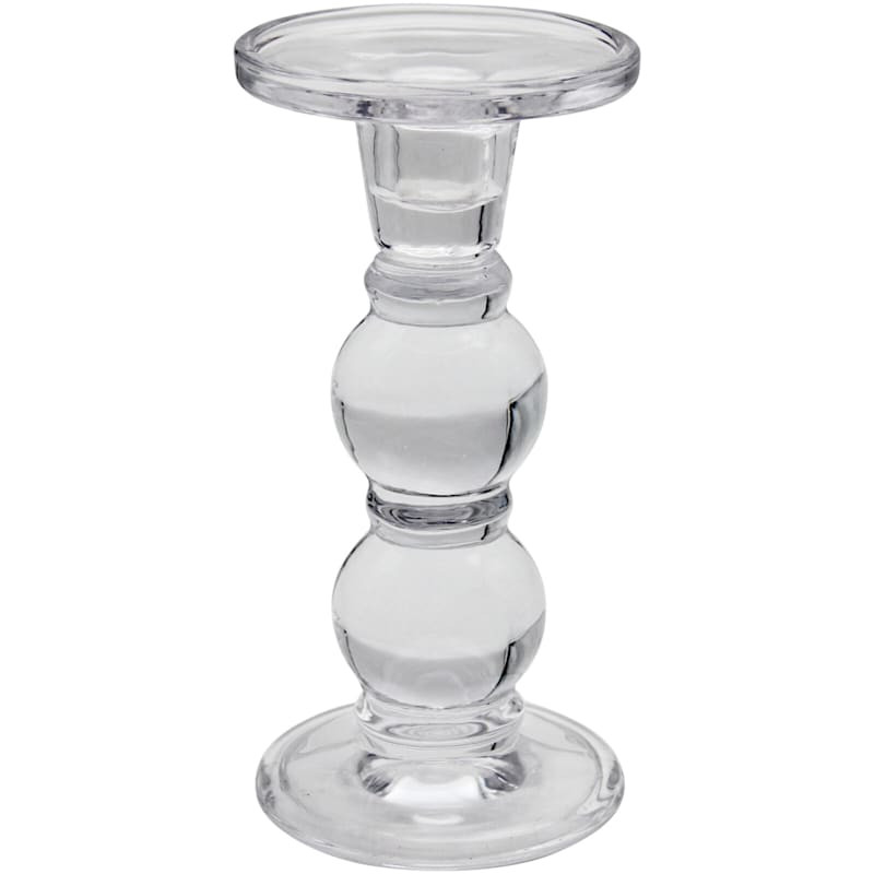 Clear Dual Purpose Pillar & Taper Candle Holder, 7" | At Home