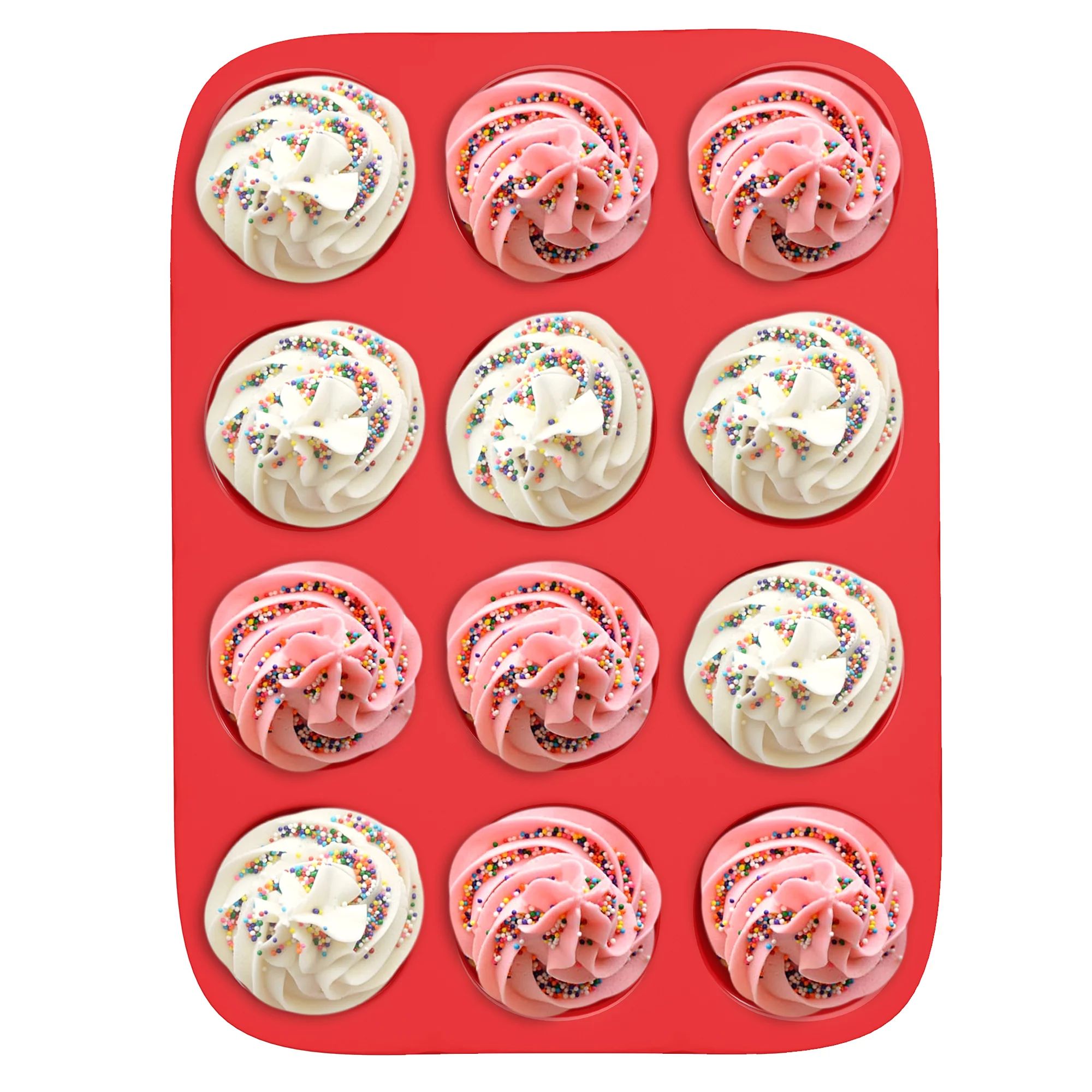 Chef Buddy 12-Cup Silicone Muffin Pan for Cupcakes, Muffins, and Egg Bites - Walmart.com | Walmart (US)