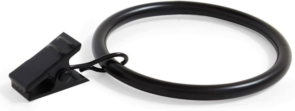 Ivilon Curtain Rings - Set of 14 Decorative Drapery Clip with Strong Clips 2" Diameter Color Blac... | Amazon (US)