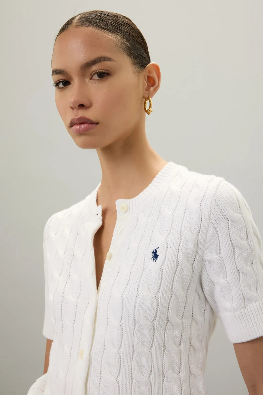 Polo Ralph Lauren Cable Knit Short Sleeve Cardigan | Rent the Runway