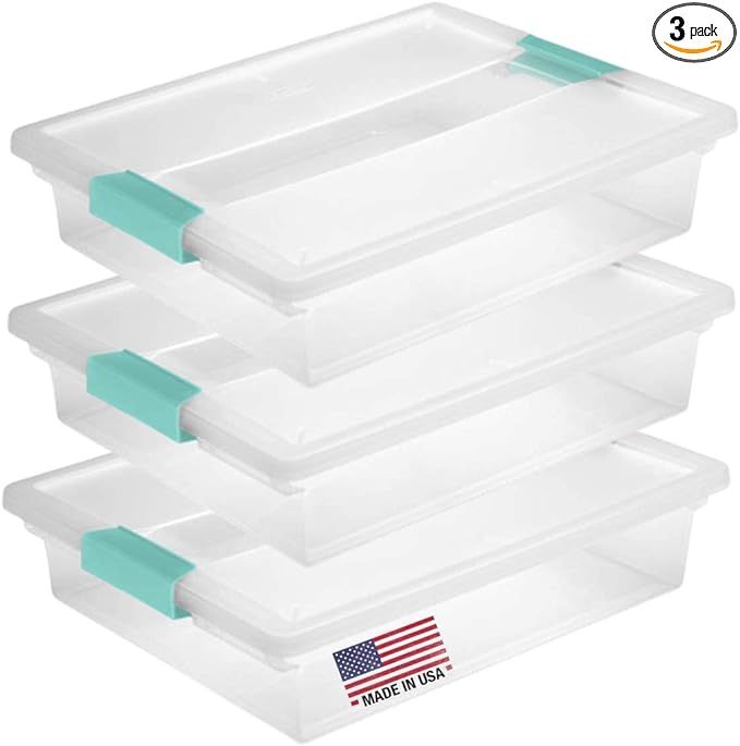 Tribello Plastic Storage Containers With Lids For Organizing - (Large - 14 x 13 x 3) | Amazon (US)