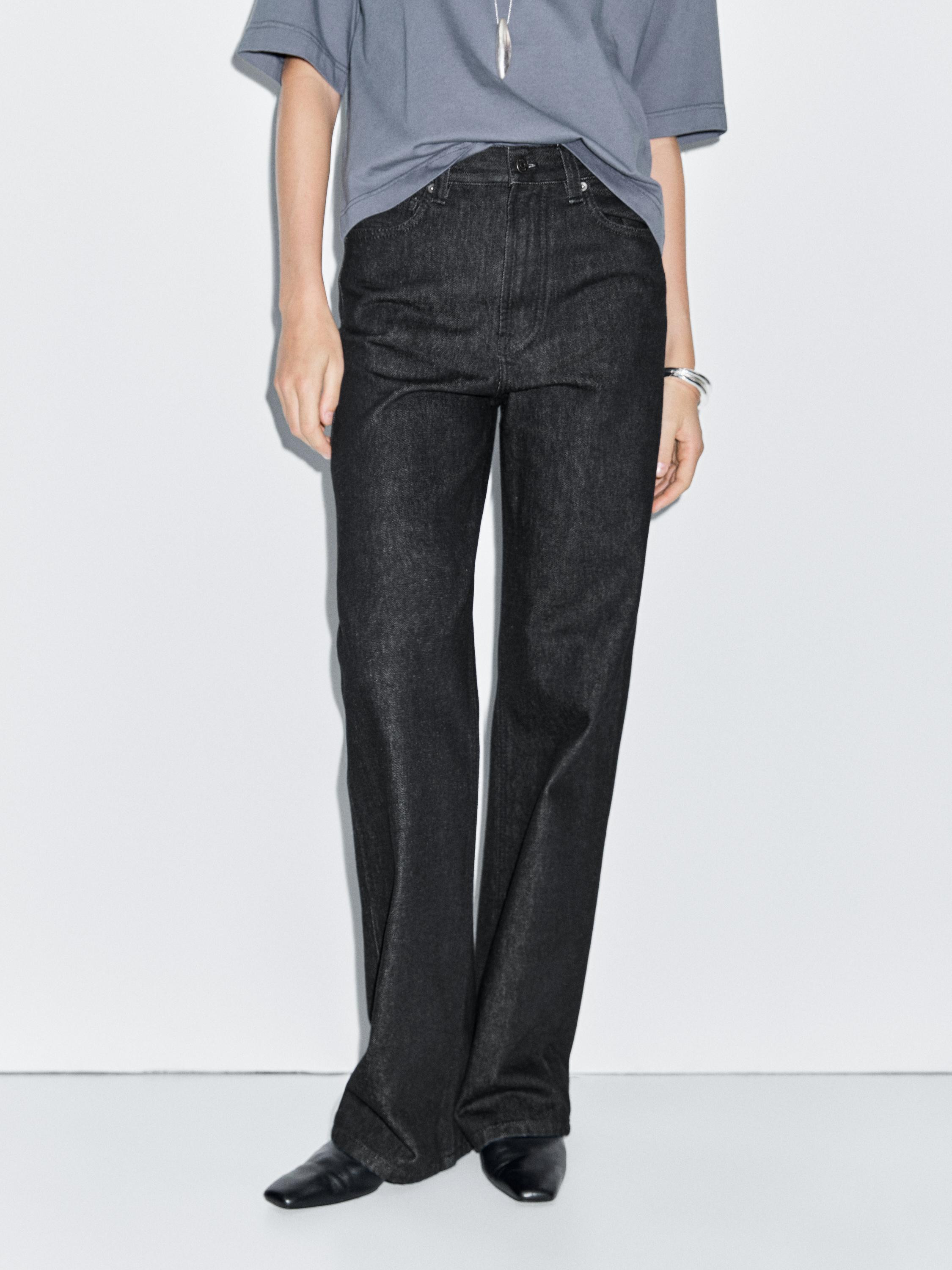 High-waist wide-leg jeans | Massimo Dutti US