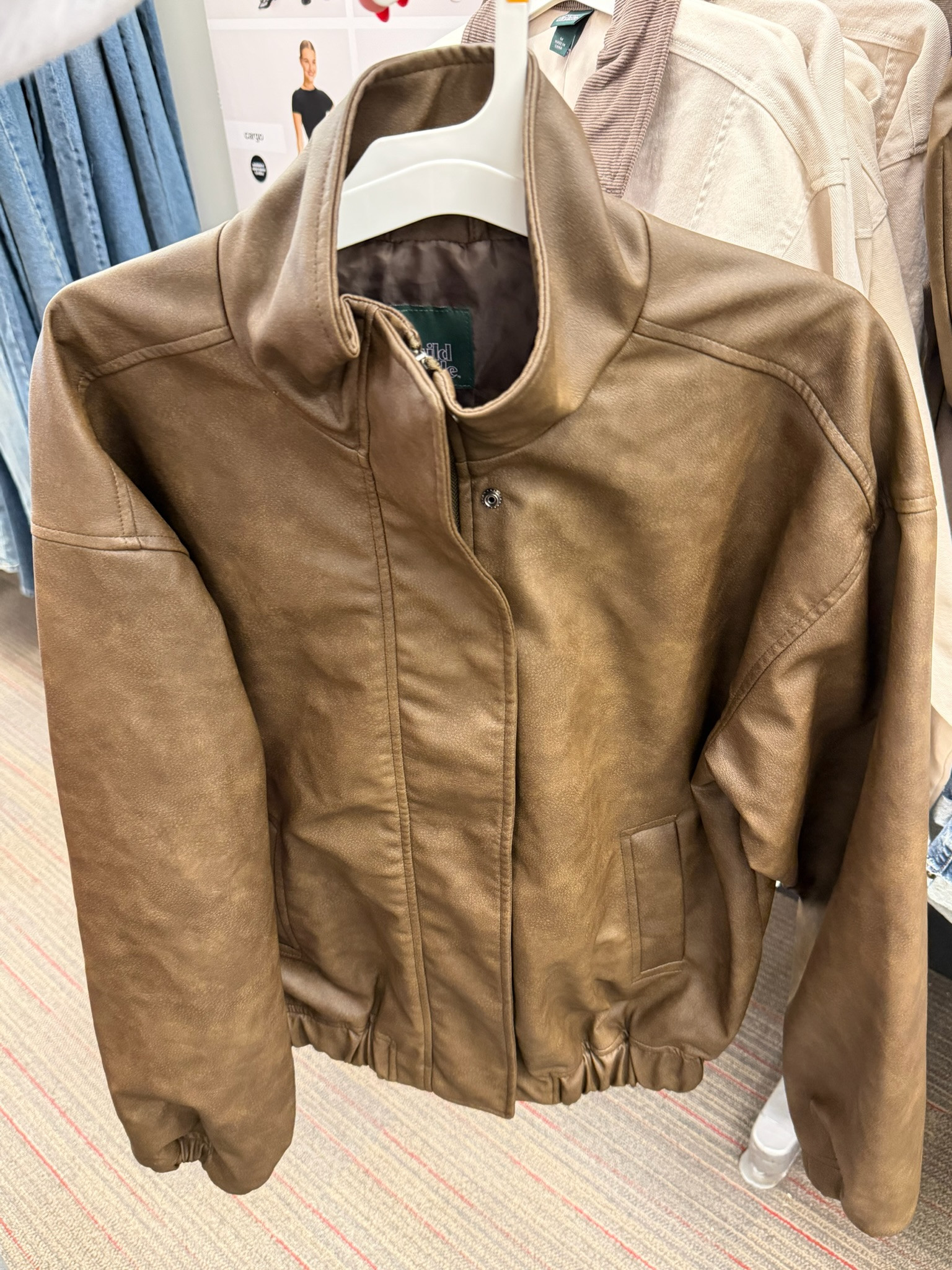 This Wild Fable bomber jacket is the perfect lightweight layer for a casual spring look. I love the oversized fit and the neutral color that goes with literally everything. It is so easy to throw on over a hoodie or a simple tee for that effortless street style vibe. accolade crew neck pullover, chocolate brown outfit, date night outfits, dark wash denim, silver hardware, analog hobbies, valentines outfit women, knits and shawls, valentines day outfit women, vacation outfits beach, target style, wild fable, bomber jacket, spring fashion, transition outfit, target finds, street style, casual look, neutral aesthetic, affordable fashion 

 #LTKValentine #LTKgrwm #LTKootd