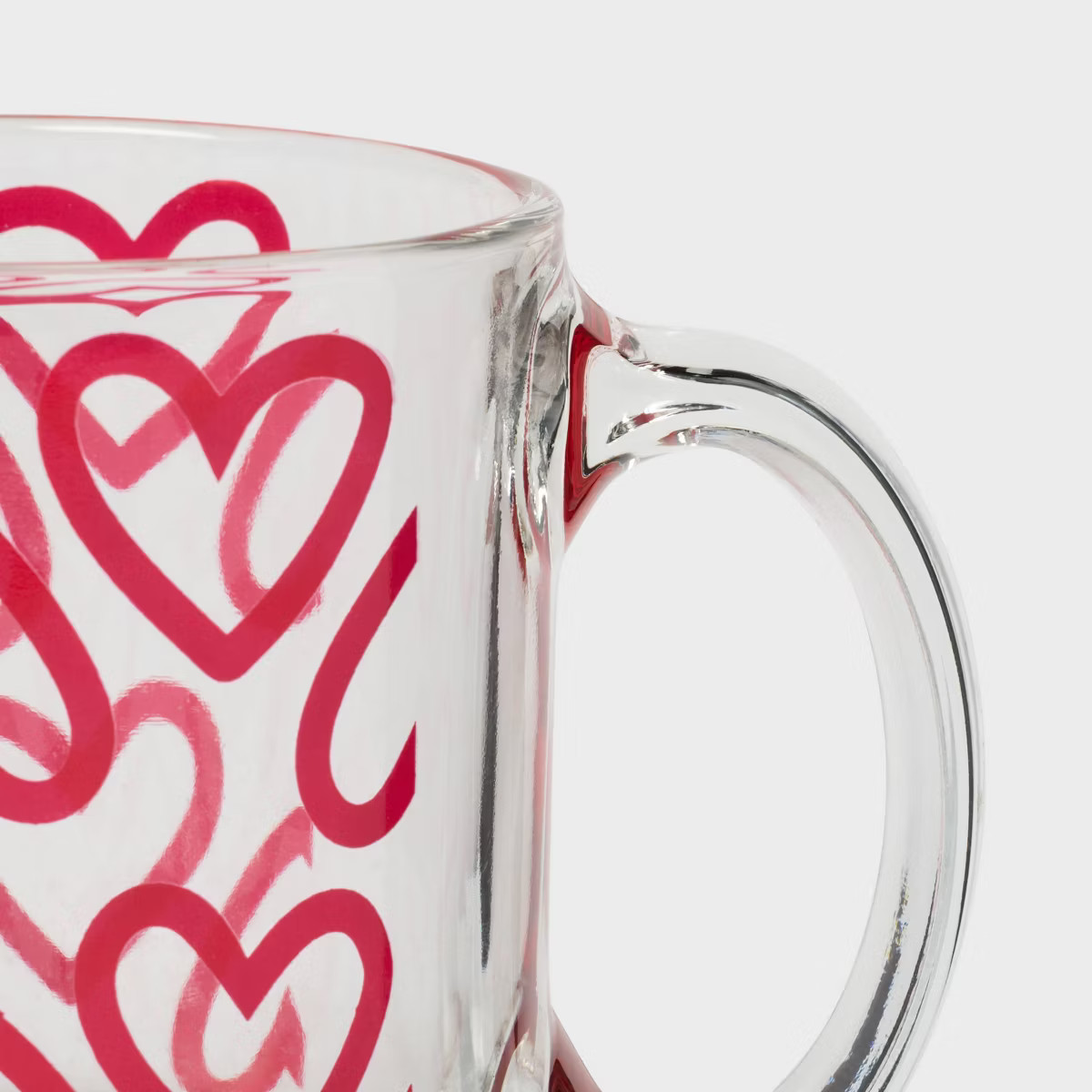 13 fl oz Glass Mug Red Hearts - Spritz™ | Target
