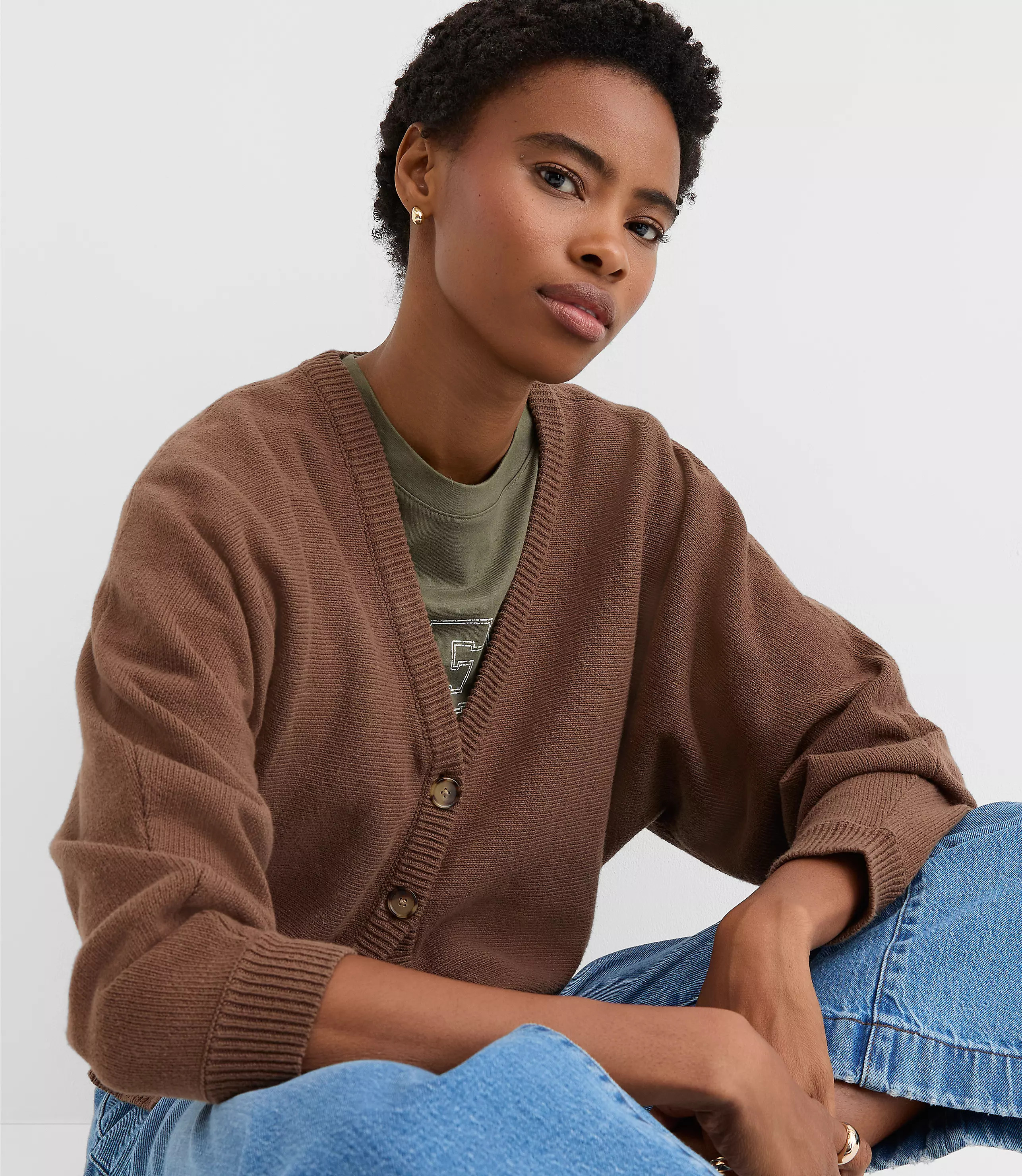 Dolman V-Neck Cardigan | LOFT