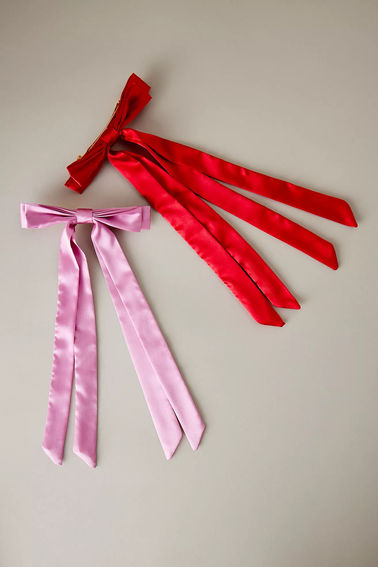 Satin Bow Barrette Hair Clip, Set of 2 | Anthropologie (UK)