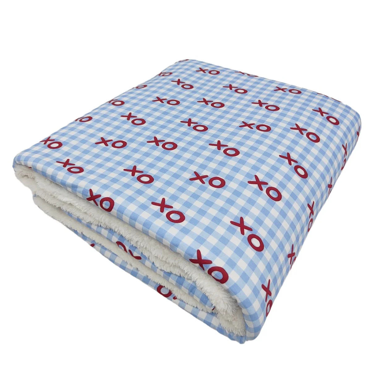 XO Valentine Fuzzy Bamboo Blanket | Little One Shop Co