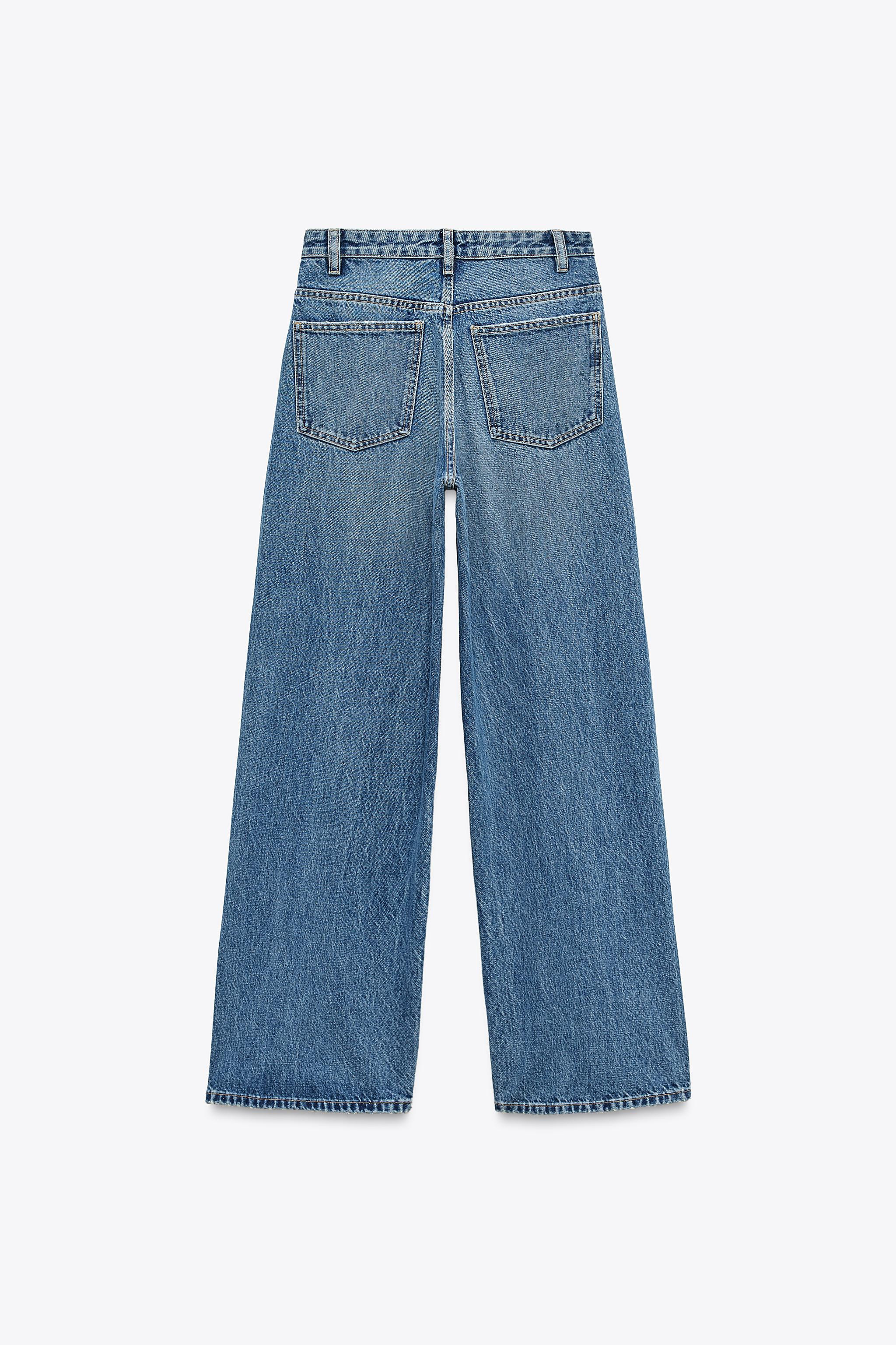 TRF HIGH-WAIST WIDE LEG CROSSOVER JEANS | Zara US
