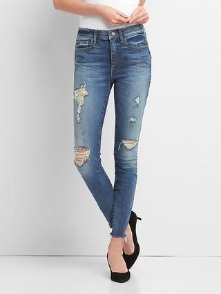 Gap Womens Mid Rise True Skinny Ankle Jeans Medium Indigo Size 24 | Gap US