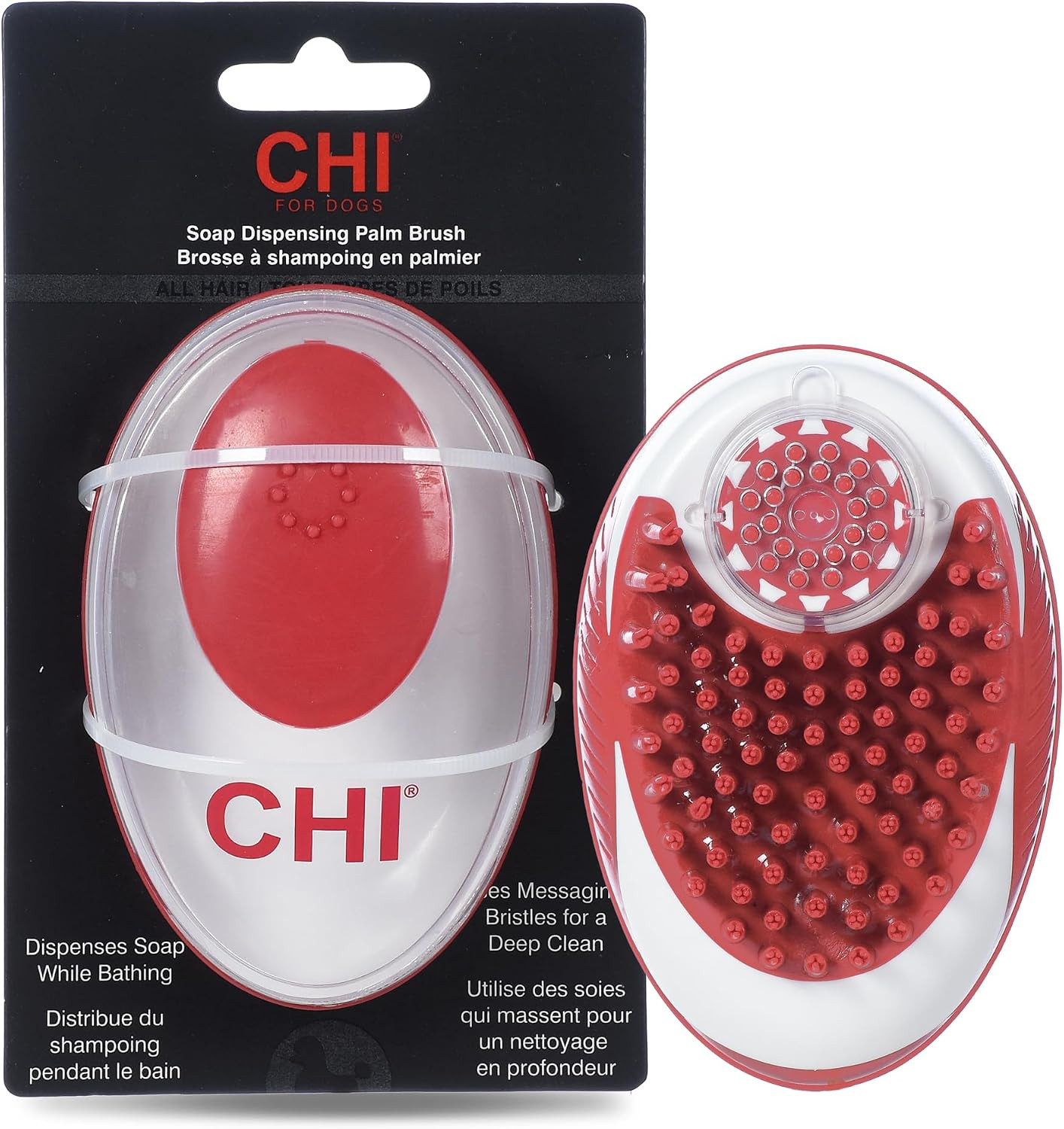 CHI Soap Dispensing Palm Brush for Dog Bathing, Grooming, Massage | Amazon (US)