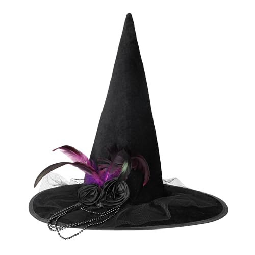SULOLI Halloween Witch Hat Witches Hat Wizard Costume for Halloween Cosplay Party | Amazon (US)
