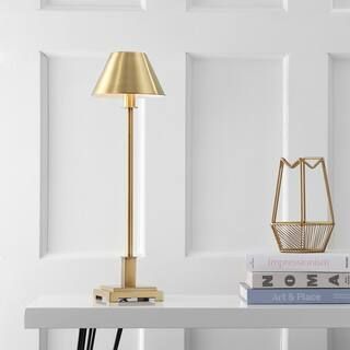 JONATHAN Y Roxy 26 in. Brushed Brass Metal Shade Table Lamp JYL6006B - The Home Depot | The Home Depot