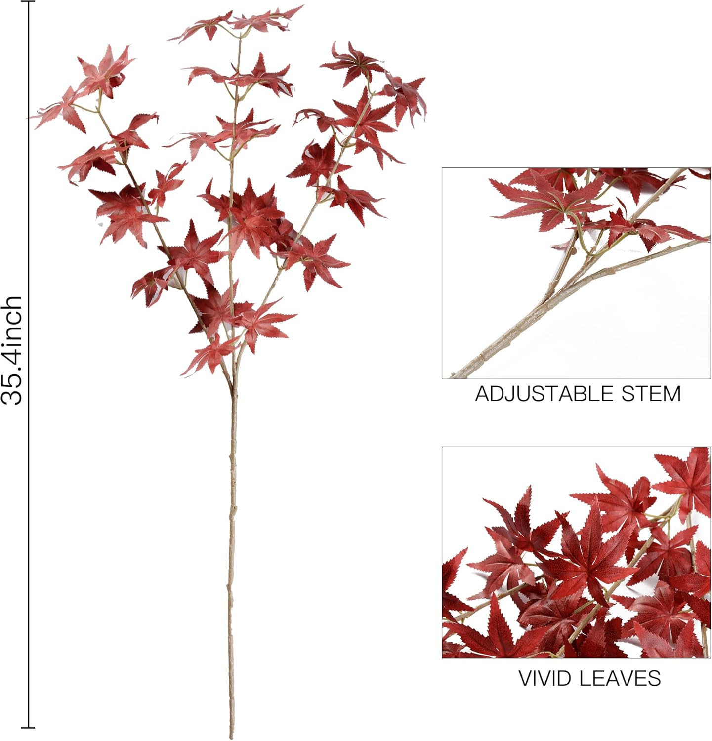 Sggvecsy 4Pcs Artificial Maple Leaves Branches Fake Fall Leaves Stems Maple Leaves Shrubs Autumn ... | Amazon (US)
