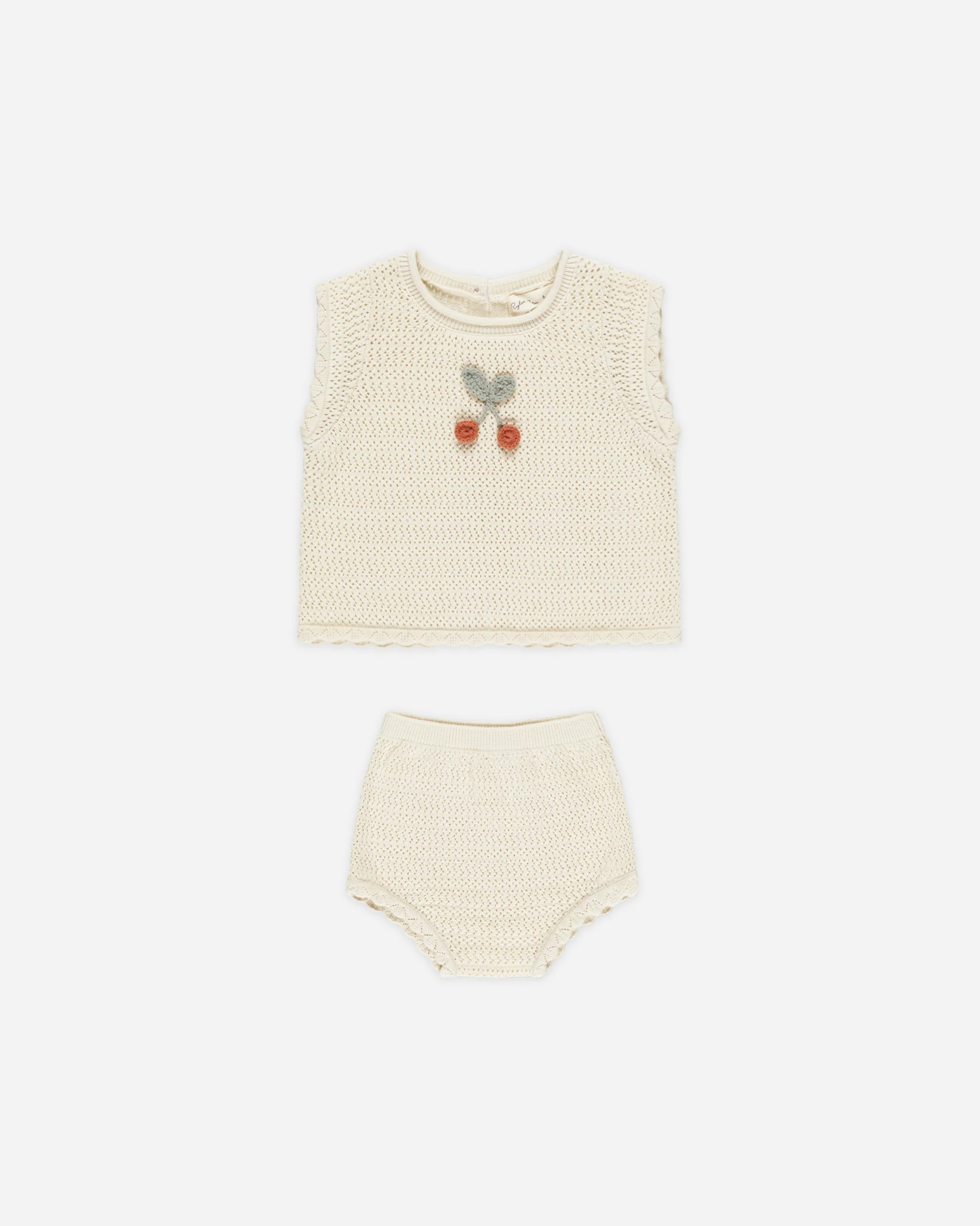 Scallop Knit Baby Set || Cherry | Rylee + Cru