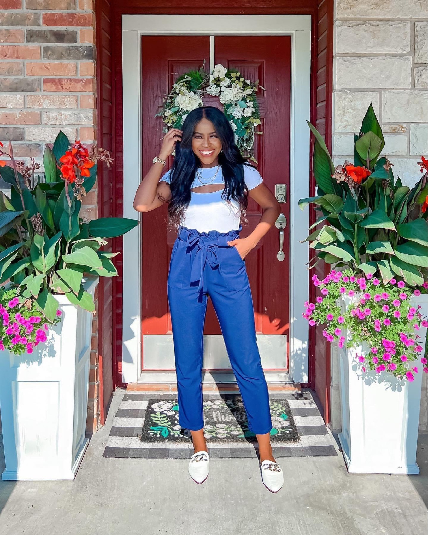 Bodysuit: Wearing an xs, has stretch, fit is tts with a snap bottom closure. •Pants: I’m 5’4” wearing a small, has an elastic waistband and removable belt. •Mules: Fit tts

#LTKsalealert #LTKxPrimeDay #LTKstyletip