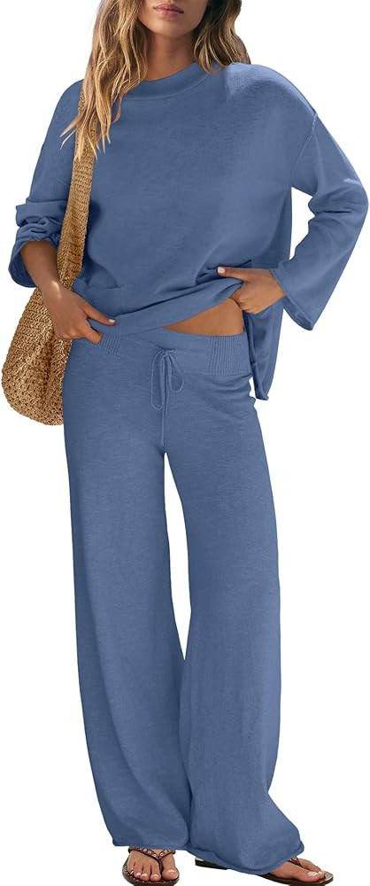 Yanekop Womens Matching Lounge Sets 2 Piece Outfits Sweater Set Lightweight Knit Loungewear Set C... | Amazon (US)