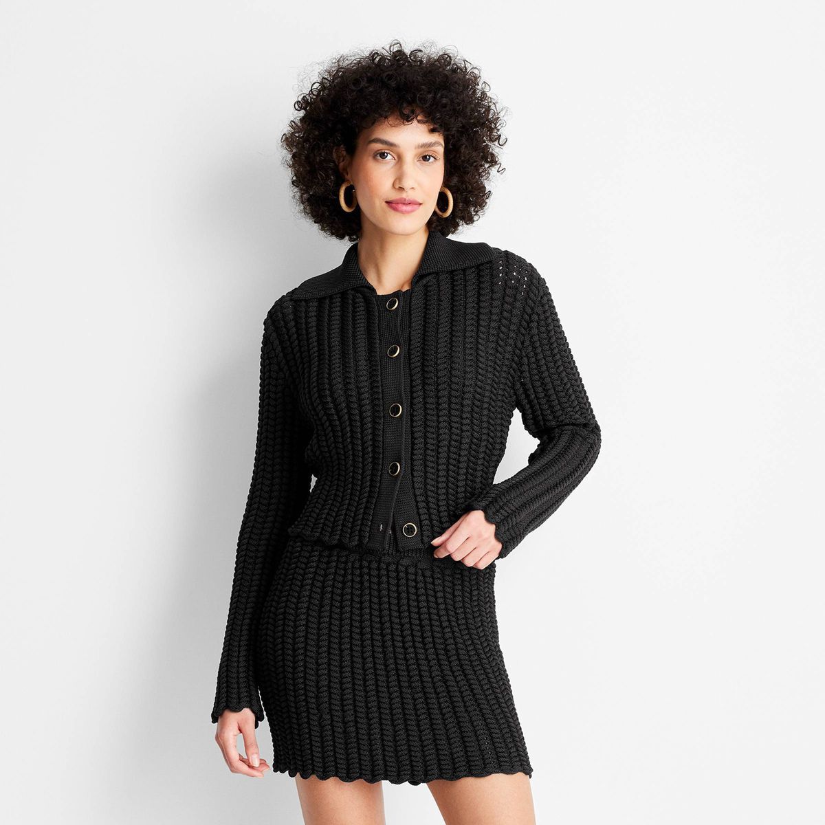Women's Braided Button-Front Cardigan - Future Collective™ with Jenee Naylor Dark Brown | Target