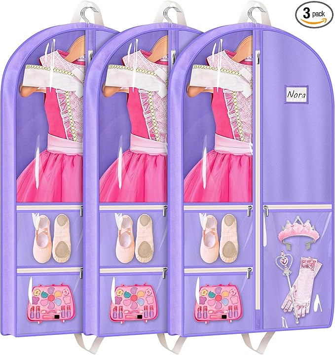 Amazon.com: MISSLO Dance Garment Bags for Dancers 40" Garment Bags for Dance Costumes with 3 Pock... | Amazon (US)