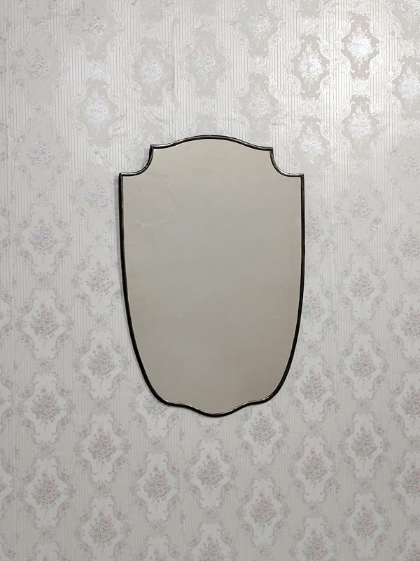 Black Matte Brass Mirror, Italian Shield Brass Wall Mirror, Authentic Brass Mirror | Amazon (US)