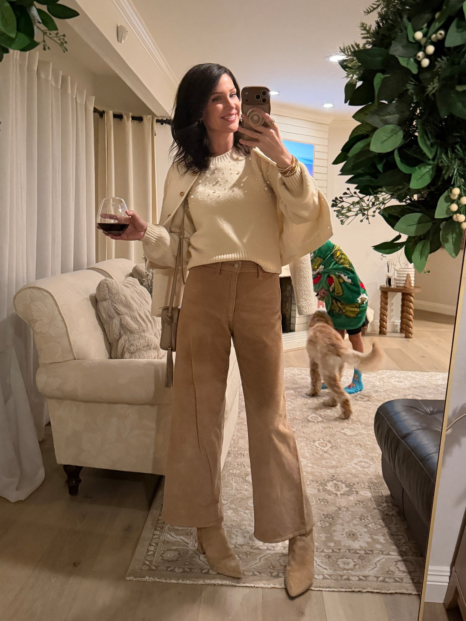 Winter date night outfit. A perfect holiday fit too. It’s so festive with the pearl sweater. The best part is that I was super comfortable all night  

#LTKFindsUnder50 #LTKootd #LTKHoliday