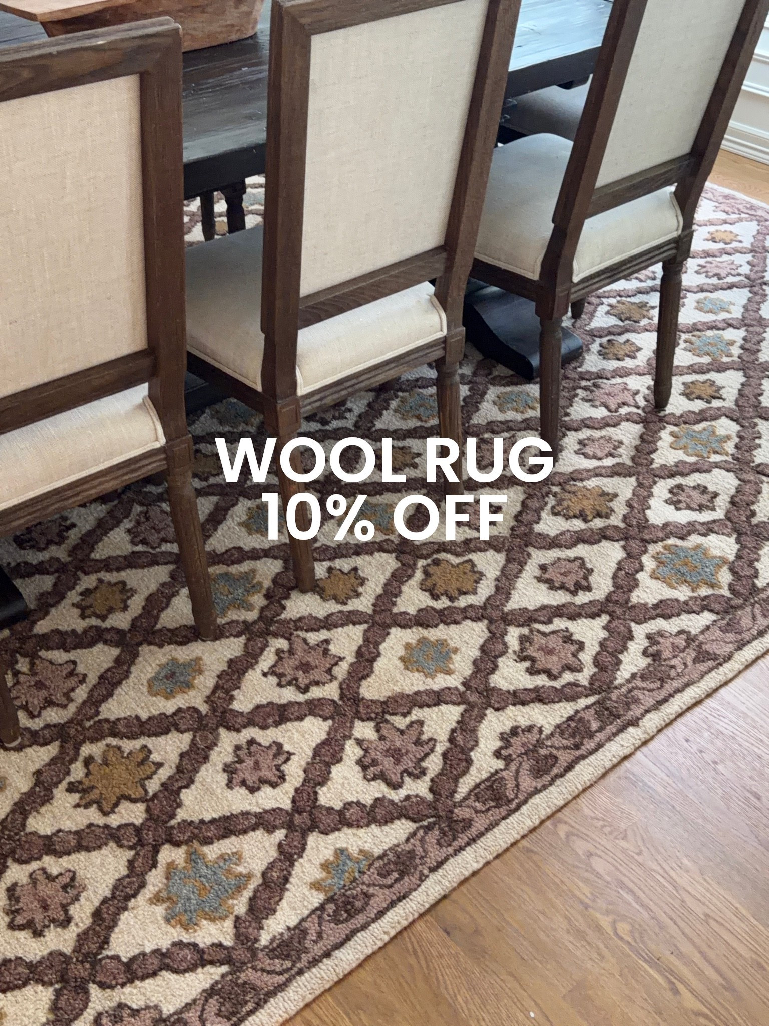 Love these wool rugs! So so gorgeous and high quality, they never go on sale so 10% is something at least. Just bought for our living room I just love the vibrant colors and gorgeous design!! 

#rugs #woolrugs #salerug #rugonsale