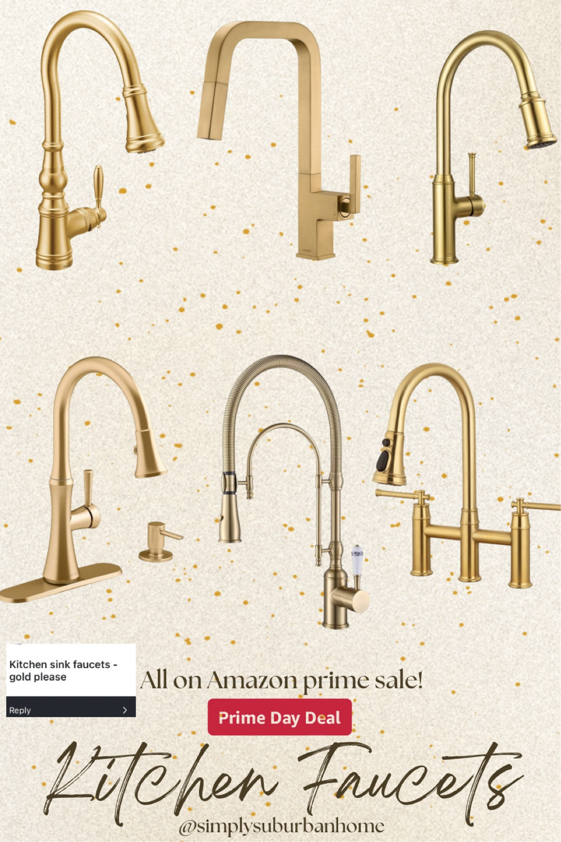 Kitchen faucet, brass kitchen faucet, gold kitchen faucet, kitchen sink, kitchen hardware, brass hardware, sink, kitchen, kitchen styling, kitchen design, no demo Reno, Amazon, Amazon kitchen faucet, Amazon home finds

#LTKSaleAlert #LTKFamily #LTKHome
