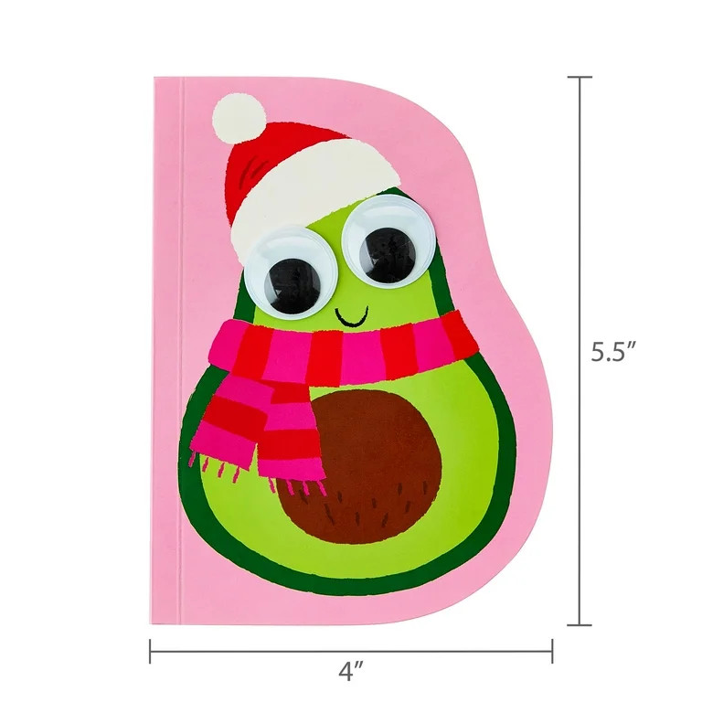 Christmas Avocado Googly Eye Notebook, Multicolor, 4" x 5.5", 60 Sheets, by Holiday Time | Walmart (US)