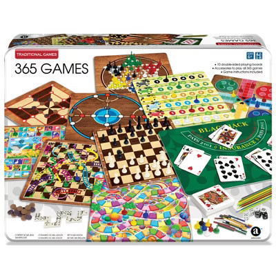 Ambassador Games: 365 Games - Traditional Strategy Board & Card Games, Tin Storage Container, Game for Each Day Of Year, Family, Ages 6+, 1-8 Players | Target