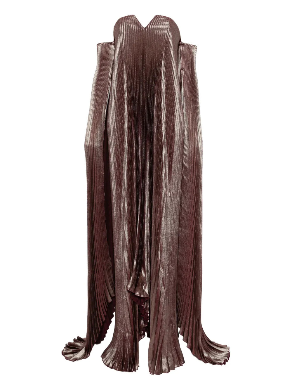 L'IDÉE pleated detachable-sleeves gown - Purple | Farfetch Global