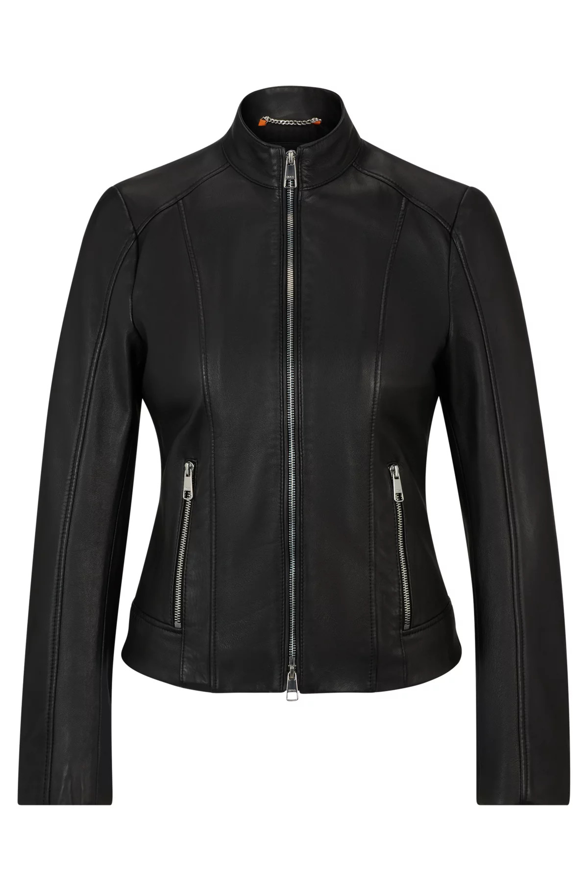 Regular-fit leather jacket with lightly waxed finish | HUGO BOSS (SE)