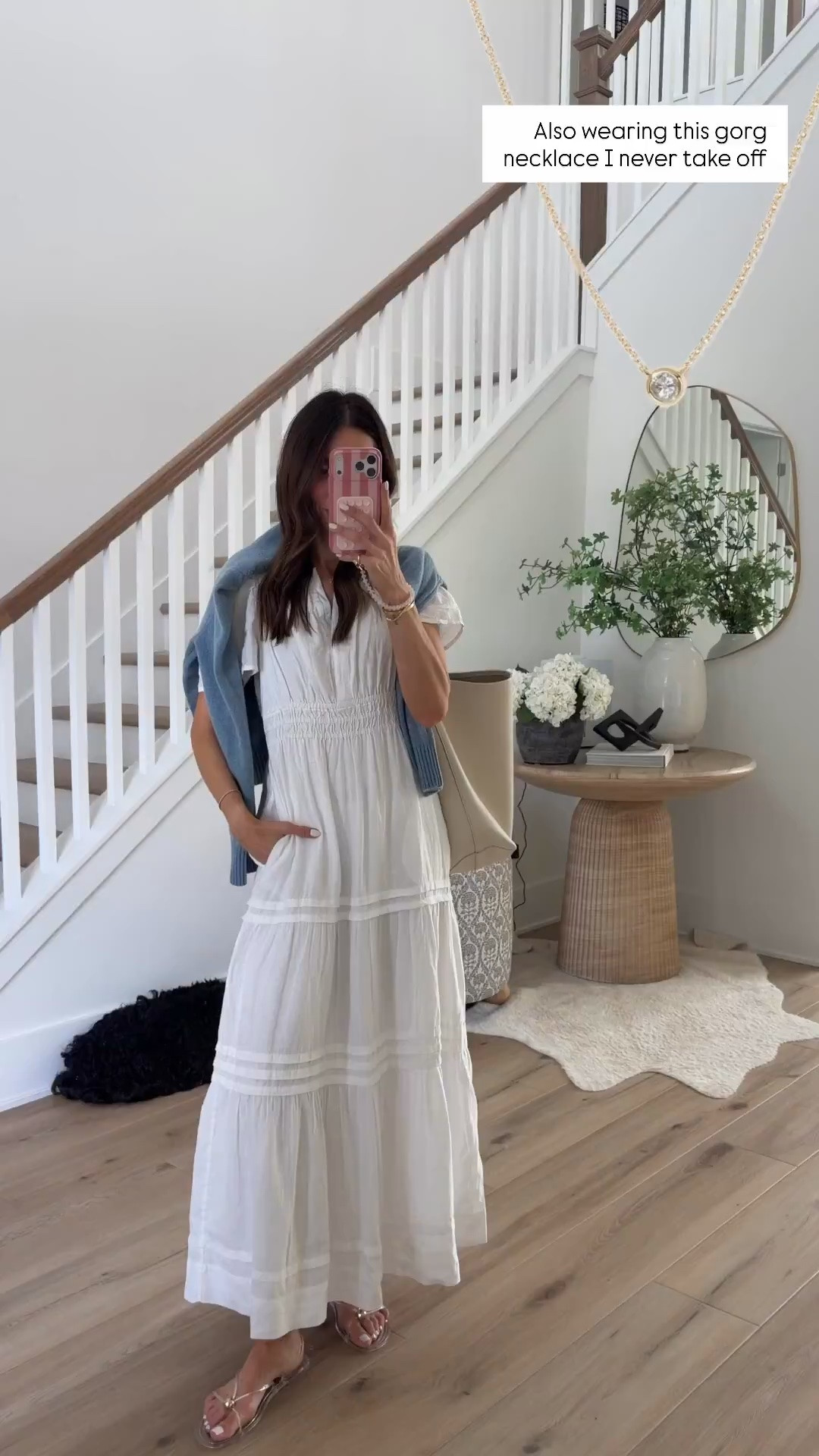 This white maxi dress is one of those pieces you’ll reach for all summer long. Lightweight, flattering, and easy to style with sandals, sneakers, or a denim layer for cooler evenings. I paired it with my everyday necklace that I never take off for a simple, polished look.

White maxi dress, Summer dress, Vacation outfit, Resort wear, Neutral style, Everyday jewelry, Layered necklace, Summer fashion, Effortless style, Casual chic outfit, Travel style, Warm weather outfit, annabrstyle

#LTKSeasonal #LTKOver40 #LTKootd