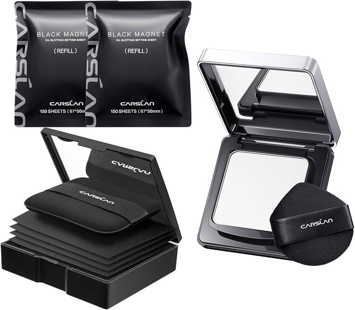 CARSLAN Makeup Blotting Paper with powder, 450 Sheets + 8 Refill Pads Bundle with Waterproof Face... | Amazon (US)