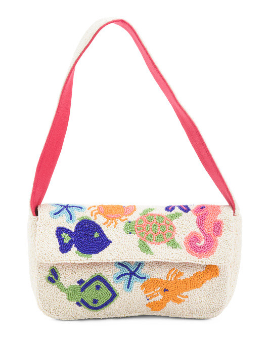 Beaded Beach Shoulder Bag | TJ Maxx
