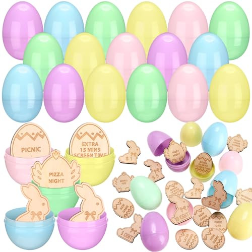 HyDren 24 Easter Egg Tokens Set Includes 24 Easter Tokens with Engraved Sayings in 3 Shape and 24... | Amazon (US)