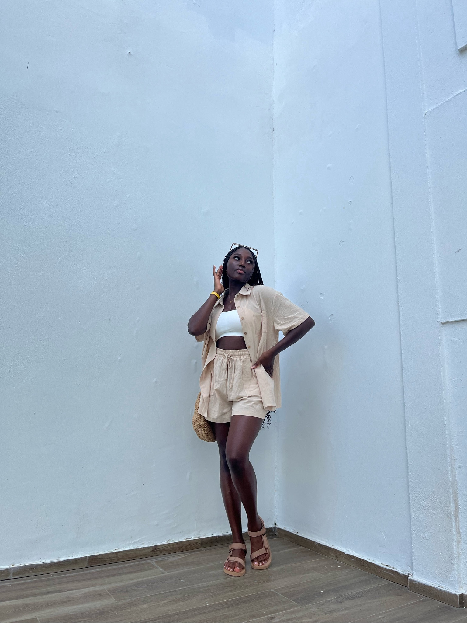 Want comfy but stylish while on vacation? A linen set, sandals and straw purse is the  PERFECT combo ✨ 

#LTKfindsunder50 #LTKtravel #LTKfindsunder100