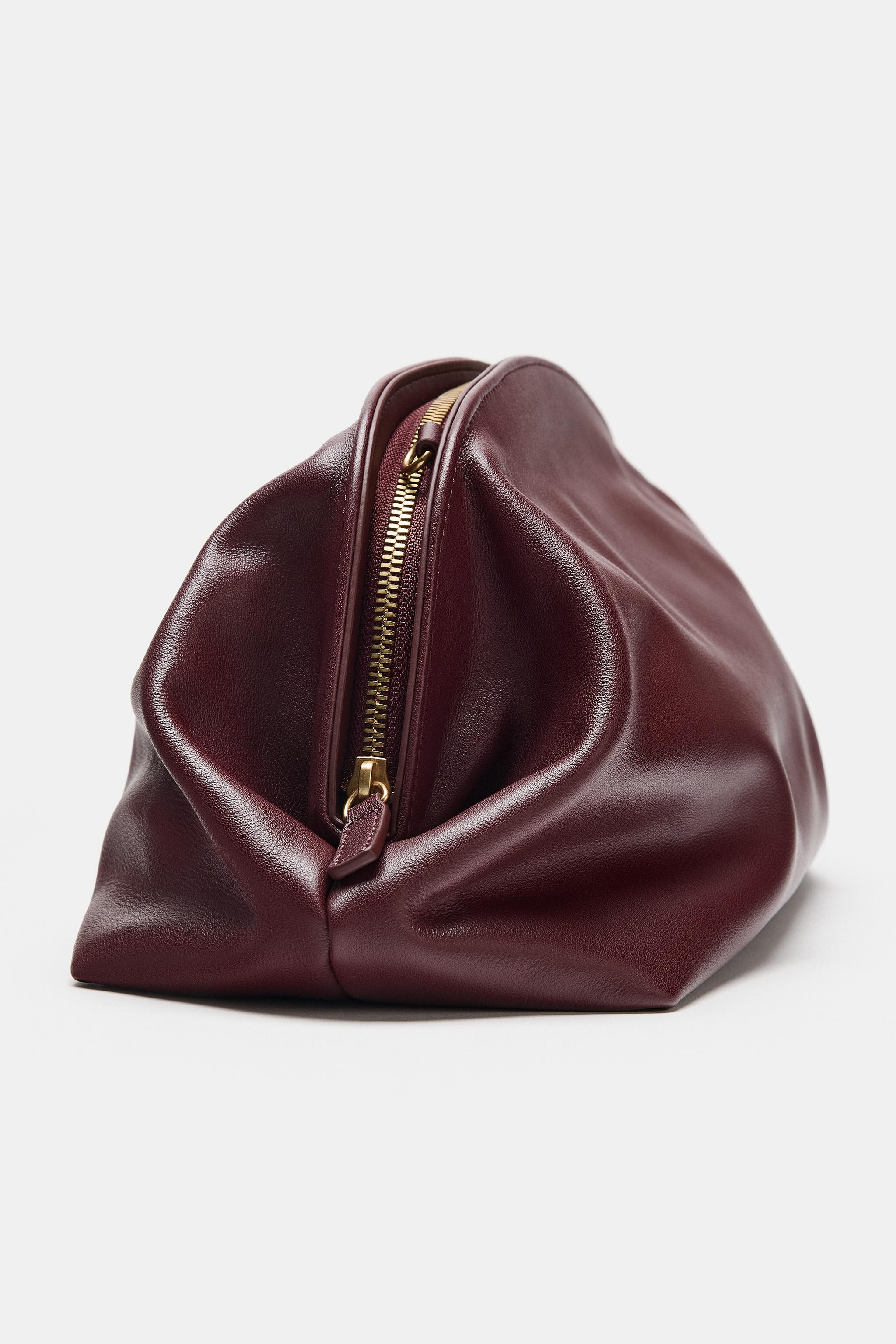 LEATHER CLUTCH BAG | Zara UK