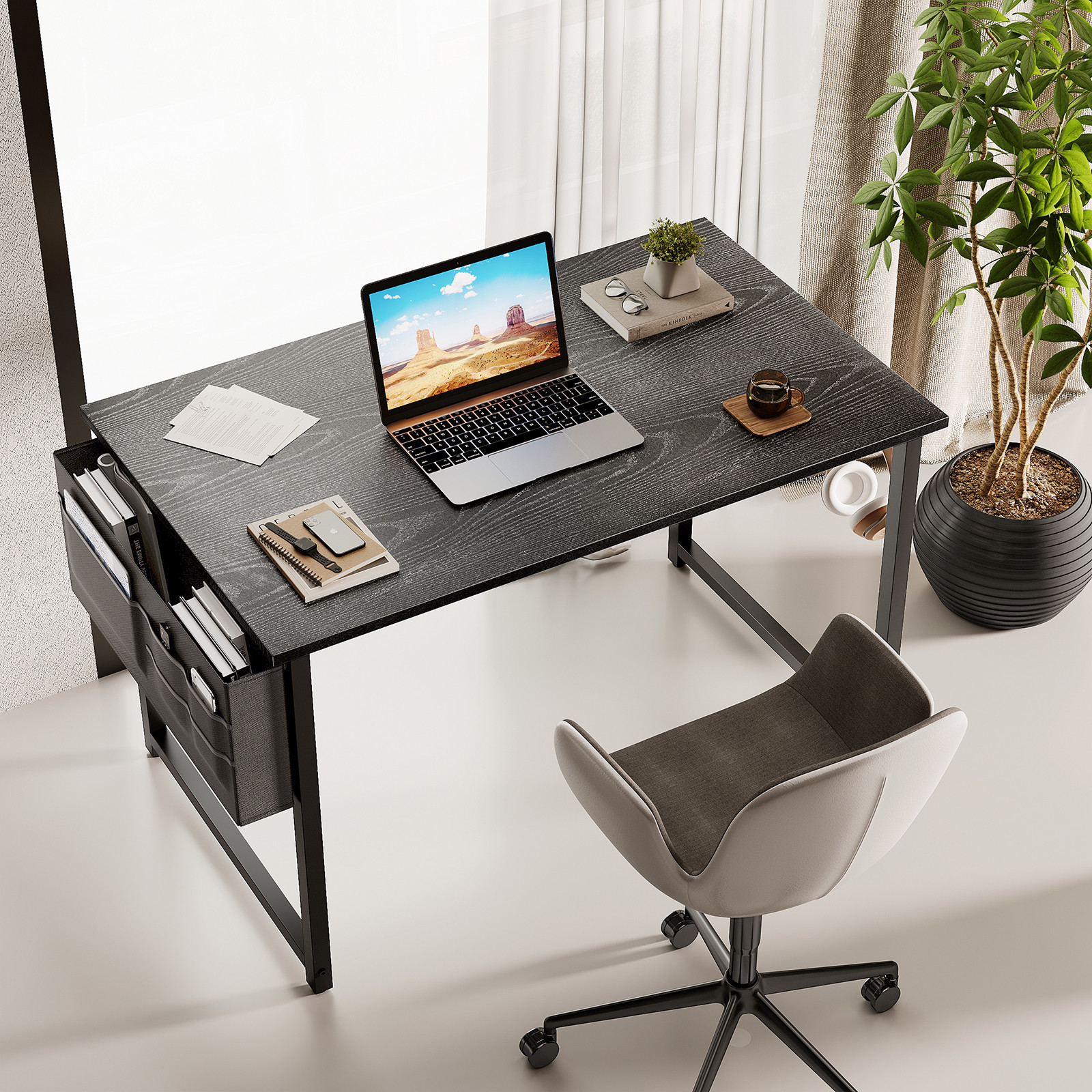 Computer Writing Desk 40 inch, Sturdy Home Office Table, Work Desk with a Storage Bag and Headpho... | Walmart (US)
