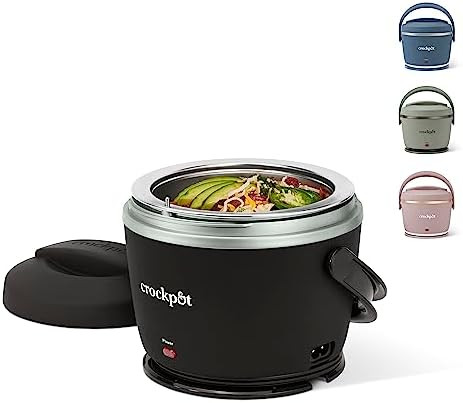 Crock-Pot Electric Lunch Box 20-Ounce Portable Food Warmer Black Licorice Perfect for Travel On-t... | Amazon (US)