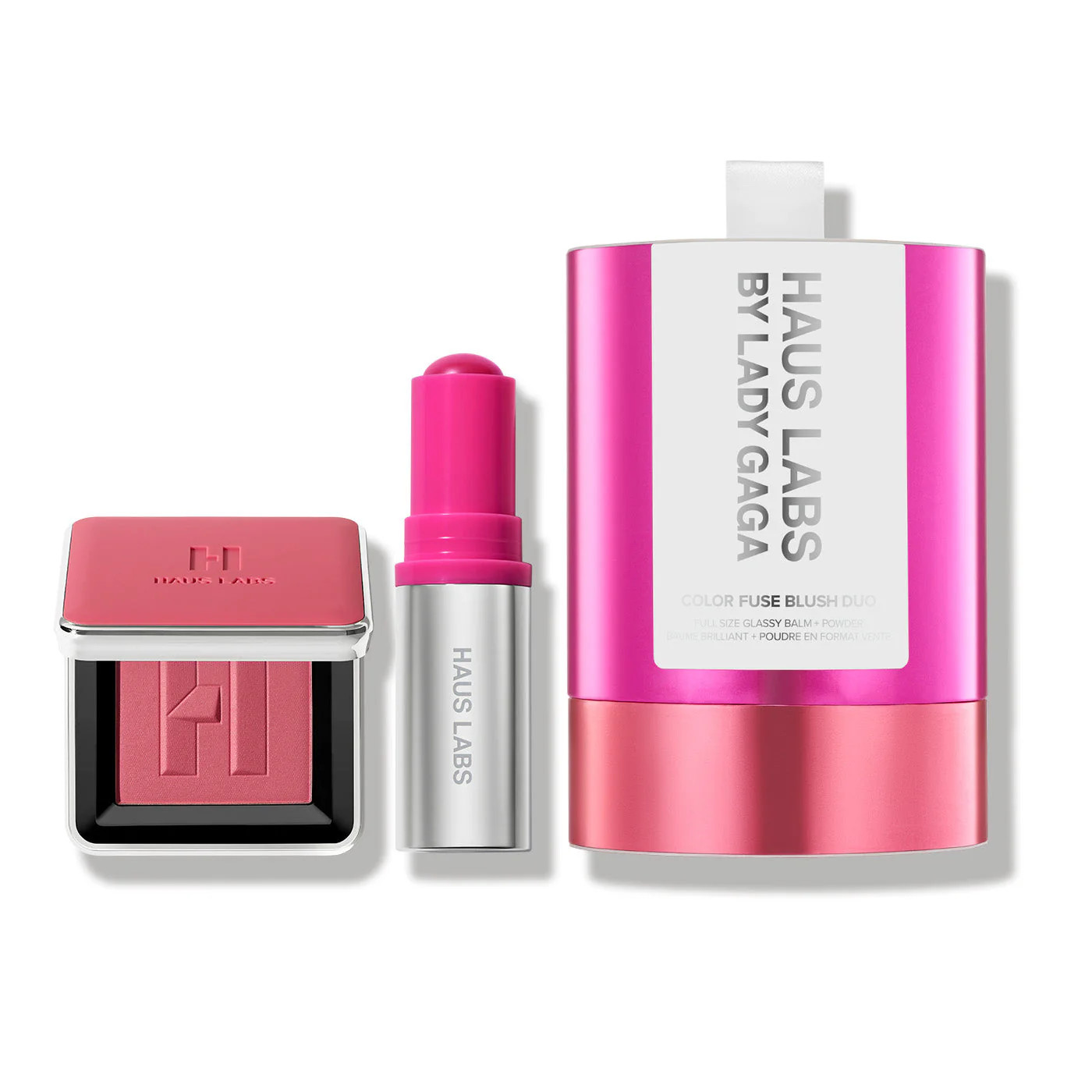 COLOR FUSE INNOVATION GLASSY BALM + POWDER BLUSH DUO | Haus Labs