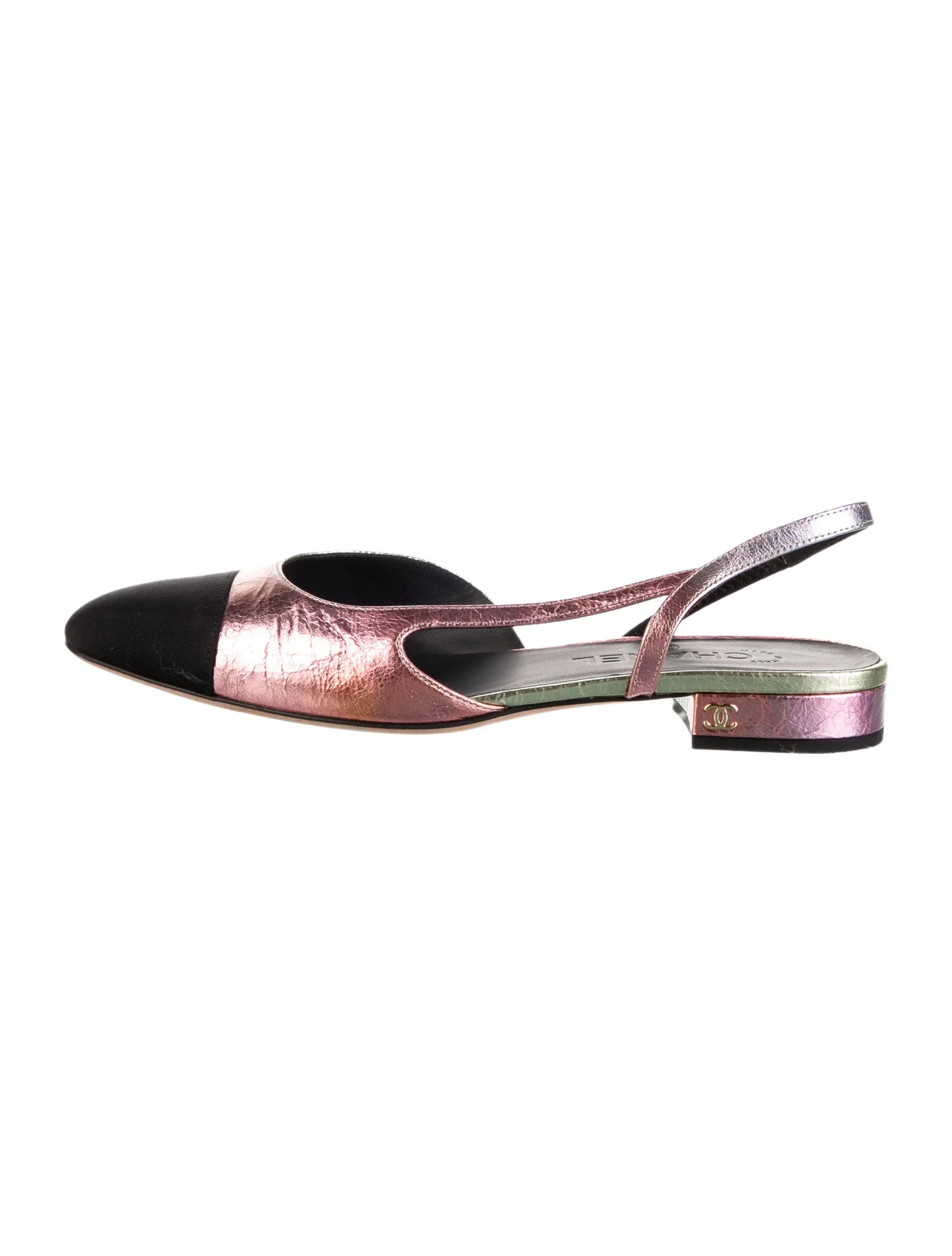Slingback Interlocking CC Logo Slingback Flats | The RealReal