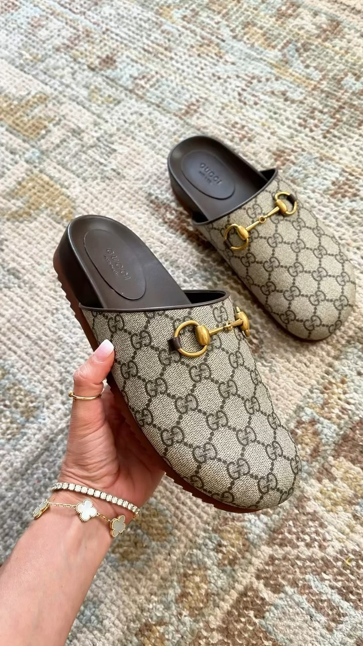 Gucci horses mules - scratch and water resistant material on top! I went up half a size so I can wear socks with these. Travel shoes. Summer shoes. Elevated casual outfits. Summer style. Fall style. Fall shoes.

#LTKootd #LTKTravel #LTKgrwm